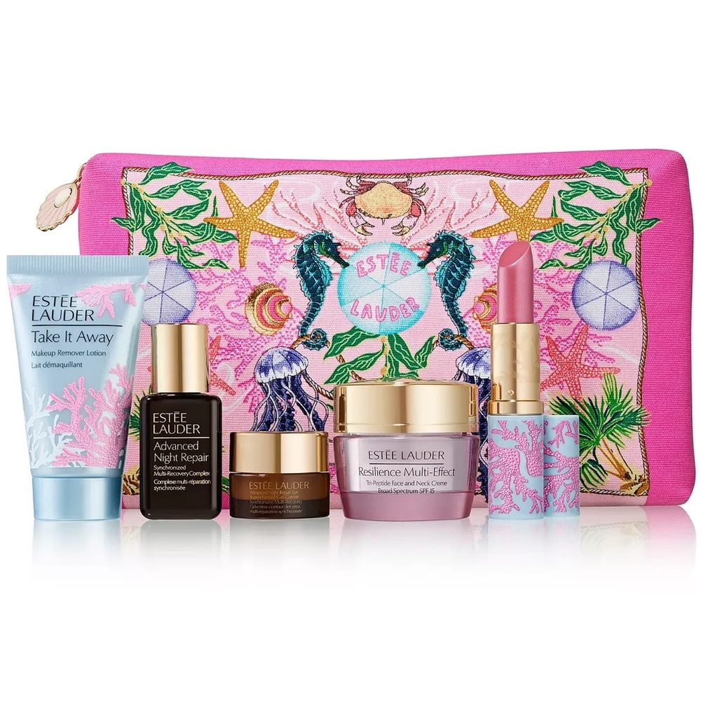 BRAND NEW Estée Lauder Travel Skincare Set with Vacation ready travel pouch!